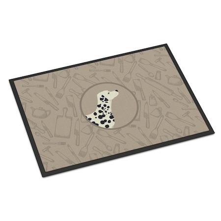 Carolines Treasures 24 x 36 in. Dalmatian in the Kitchen Indoor or Outdoor Mat CK2181JMAT